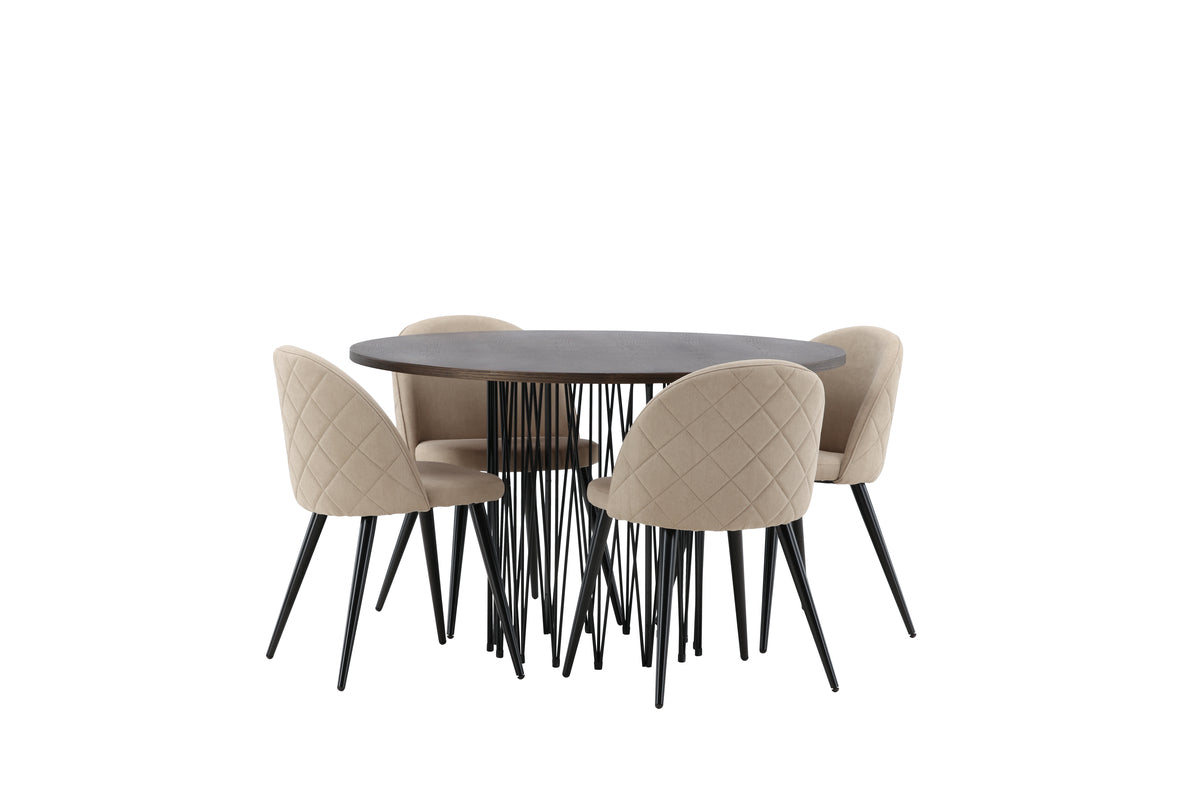 Stone Round Dining Set - Pakke med 4