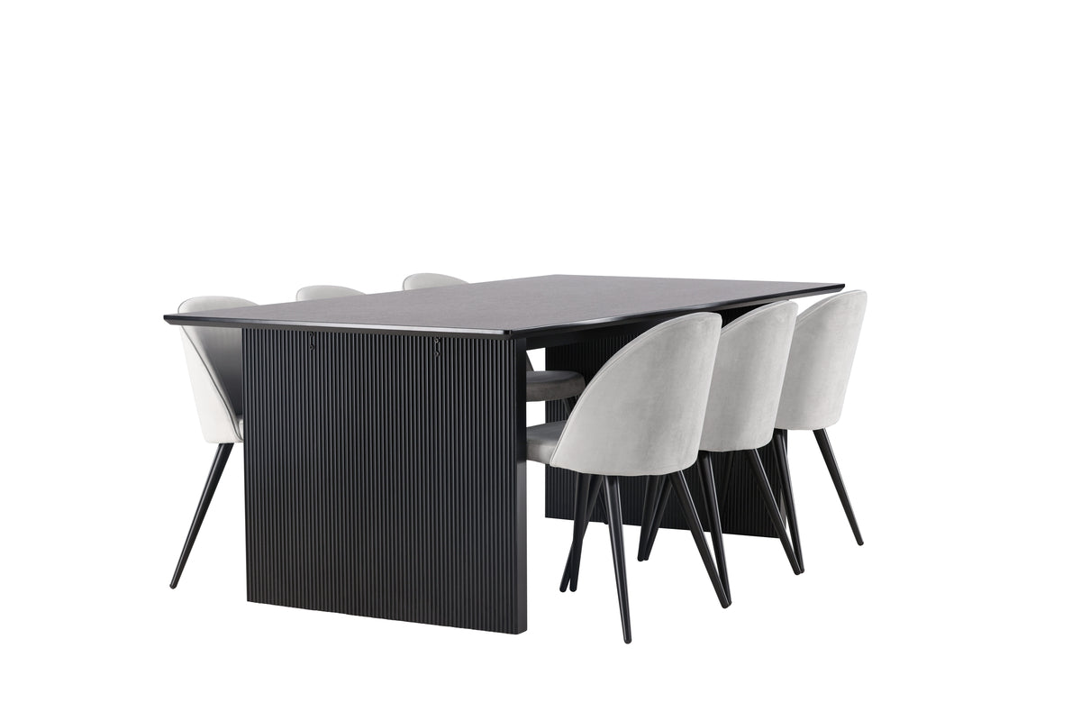 Dining Set Vail with the chairs Velvet - Pakke med 5