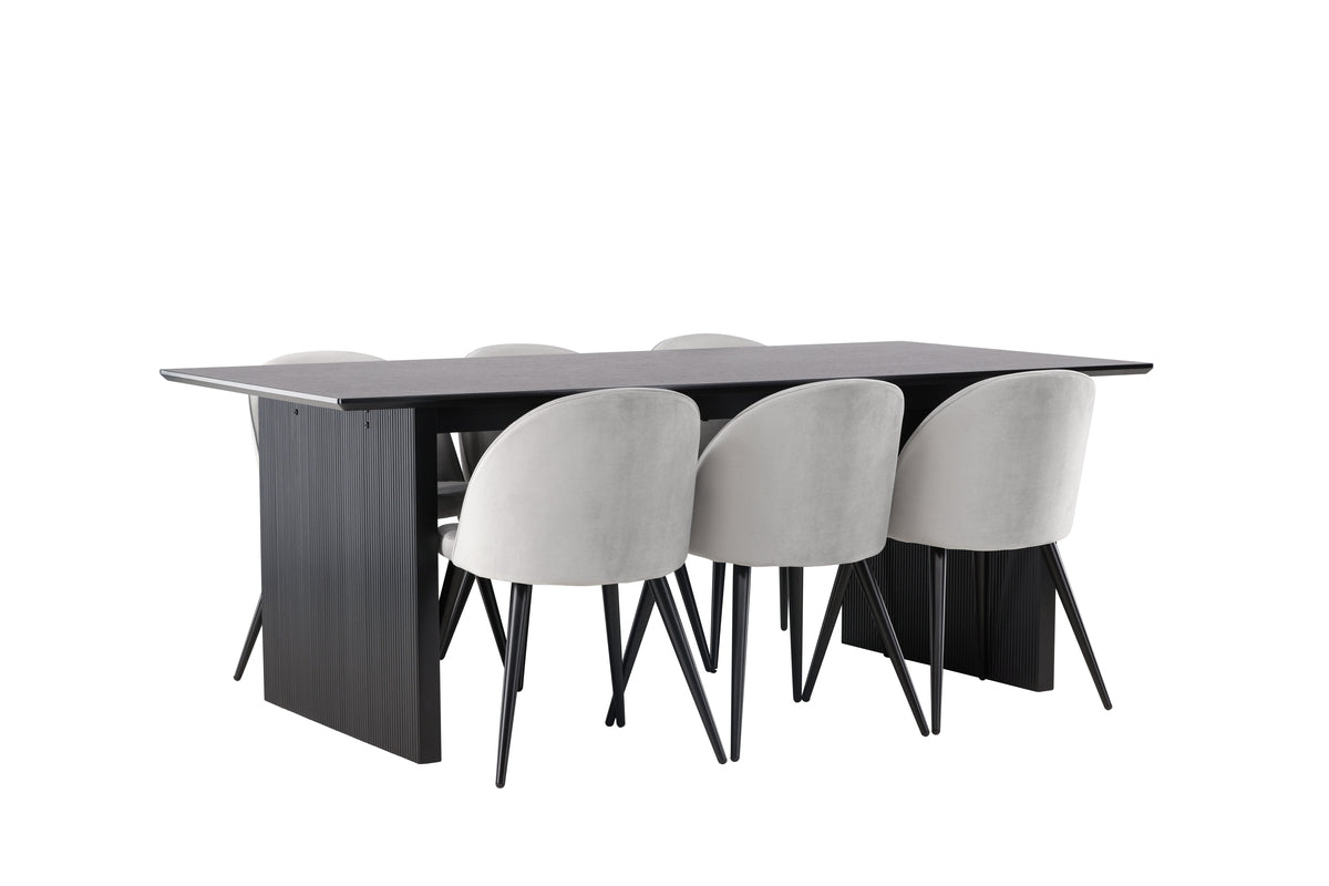 Dining Set Vail with the chairs Velvet - Pakke med 5