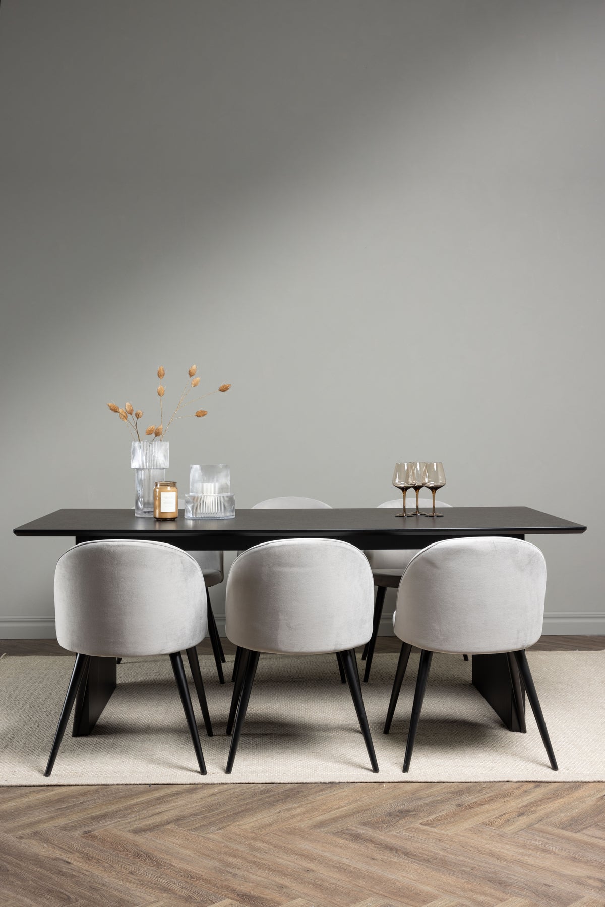 Dining Set Vail with the chairs Velvet - Pakke med 5