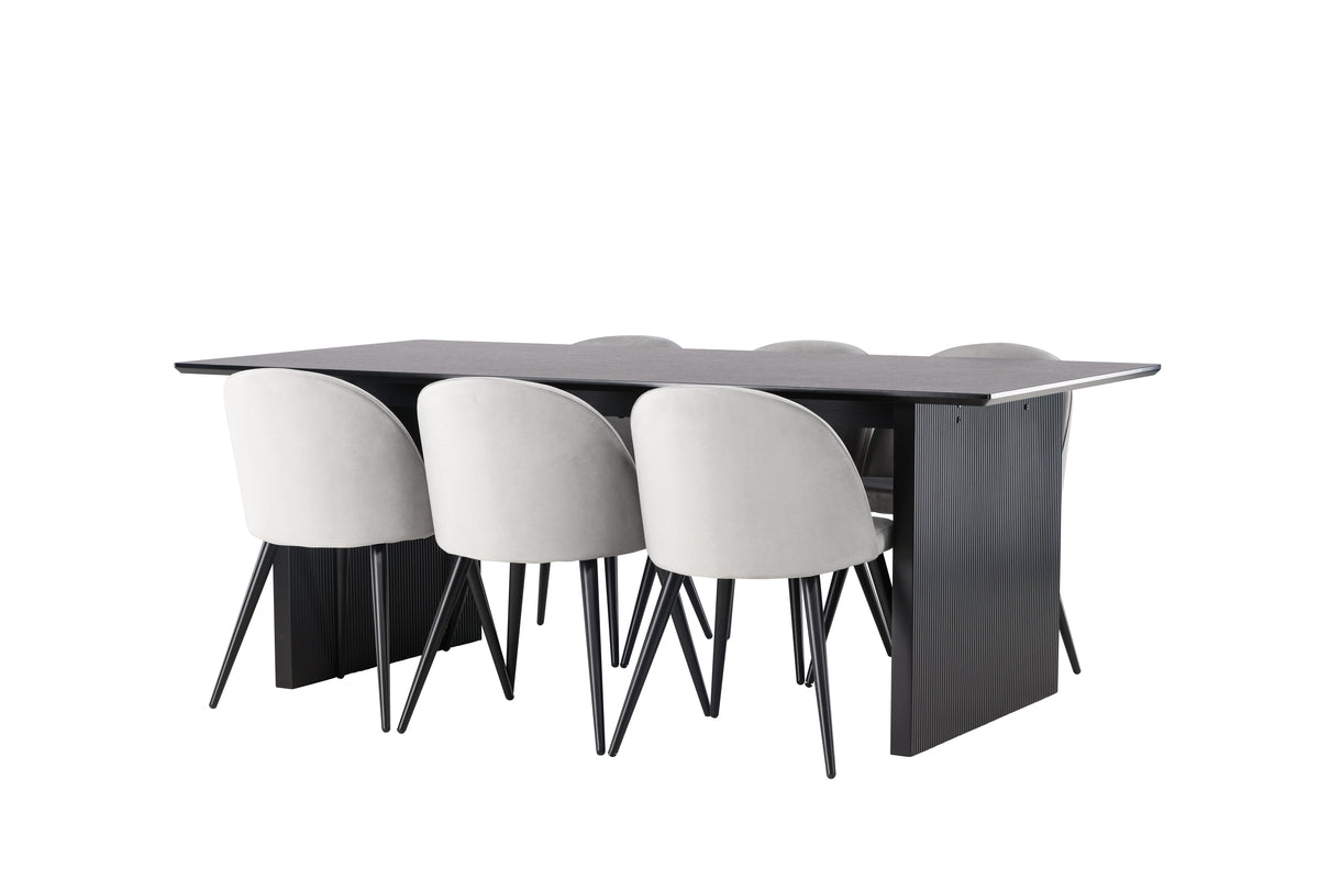 Dining Set Vail with the chairs Velvet - Pakke med 5