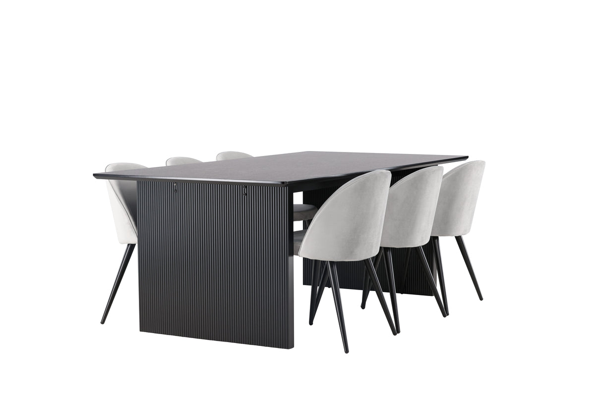 Dining Set Vail with the chairs Velvet - Pakke med 5