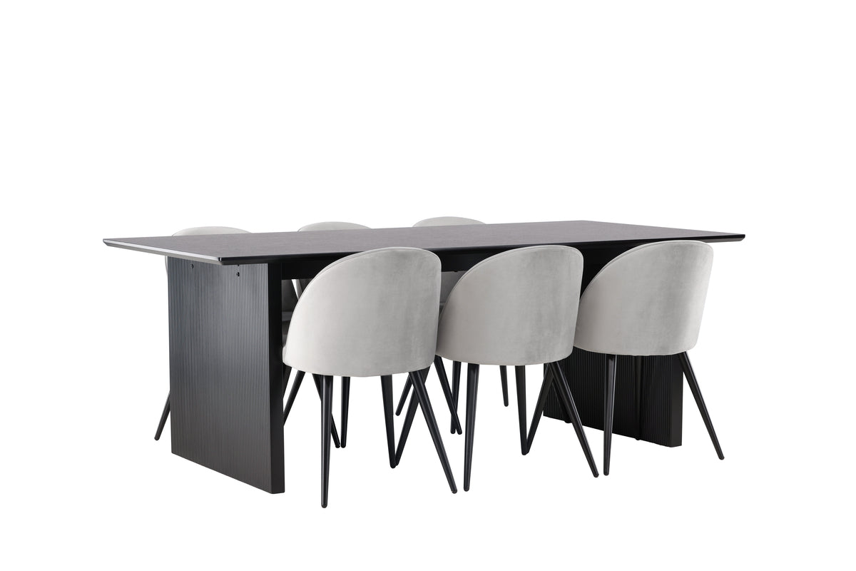 Dining Set Vail with the chairs Velvet - Pakke med 5