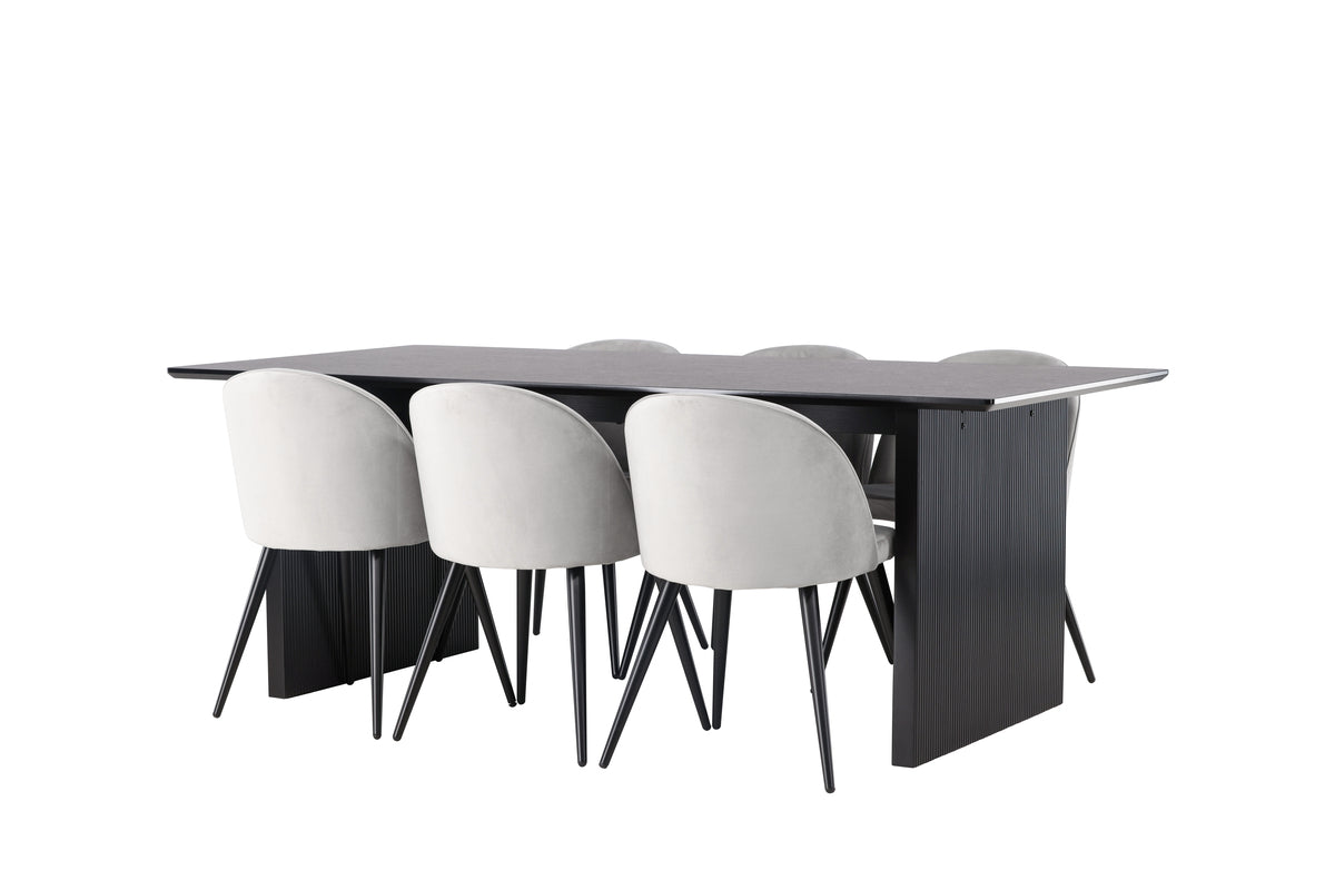 Dining Set Vail with the chairs Velvet - Pakke med 5