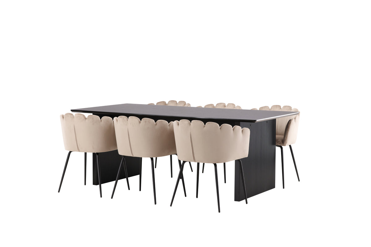 Vail Rectangular Dining Set - Pakke med 8