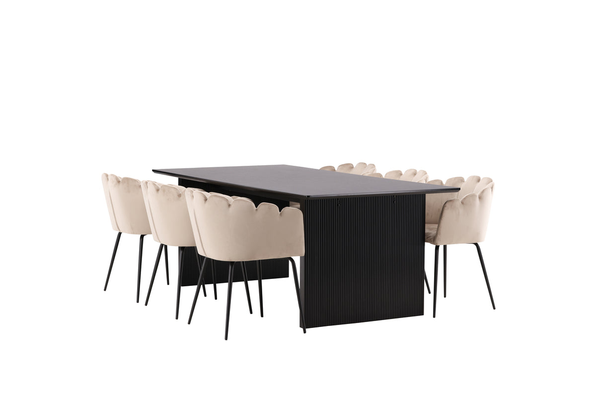 Vail Rectangular Dining Set - Pakke med 8