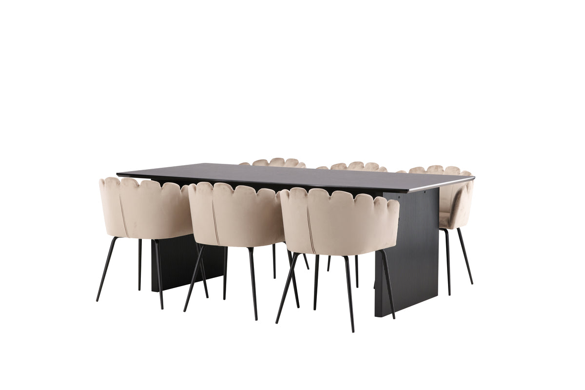 Vail Rectangular Dining Set - Pakke med 8