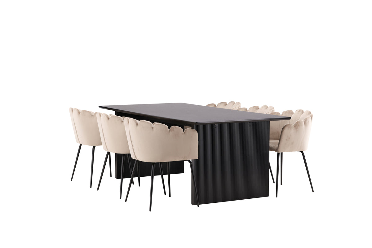 Vail Rectangular Dining Set - Pakke med 8