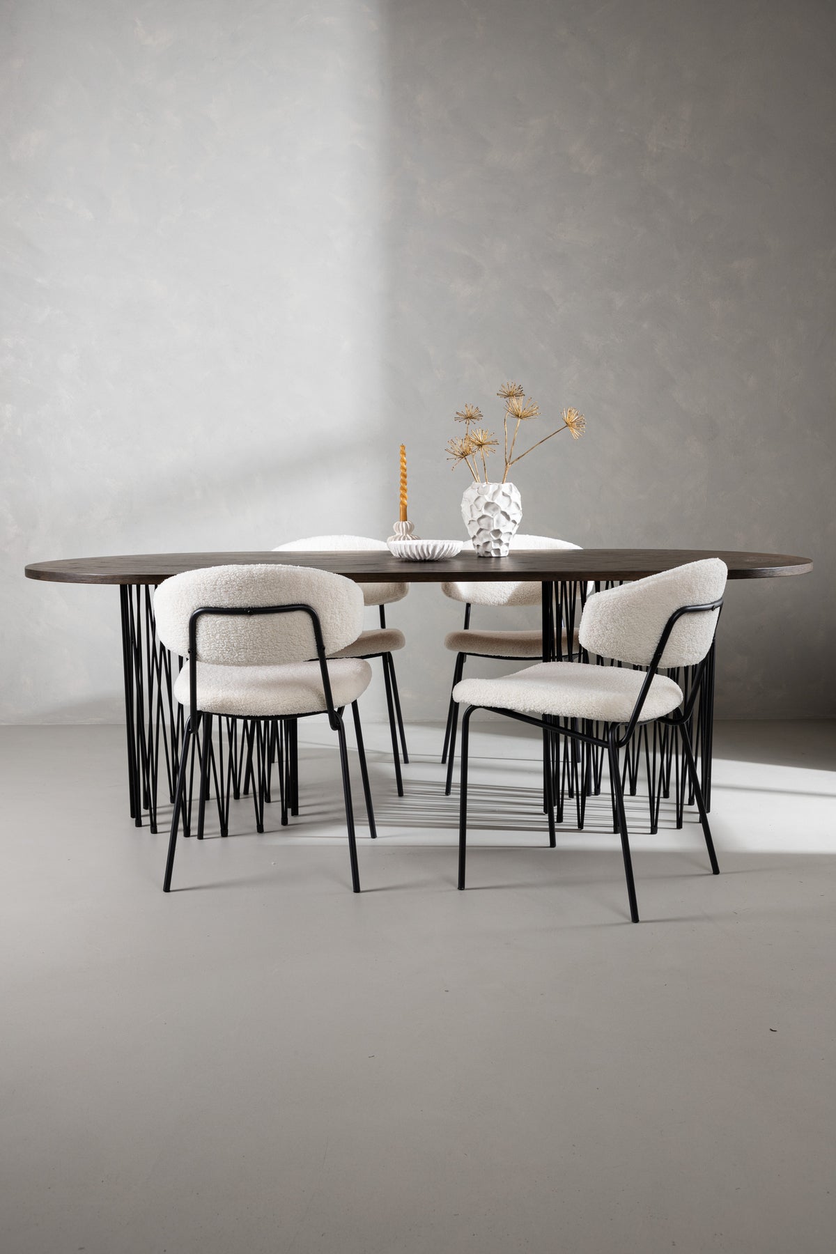 Stone Oval Dining Set - Pakke med 4