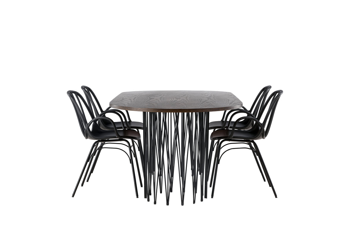 Dining Set Stone with the chairs Dyrön - Pakke med 4