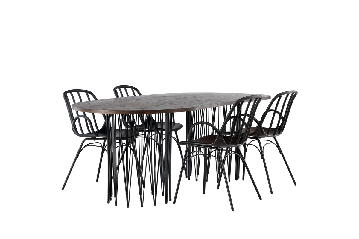 Dining Set Stone with the chairs Dyrön - Pakke med 4