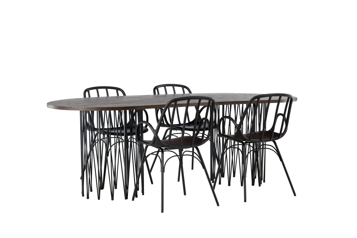 Dining Set Stone with the chairs Dyrön - Pakke med 4