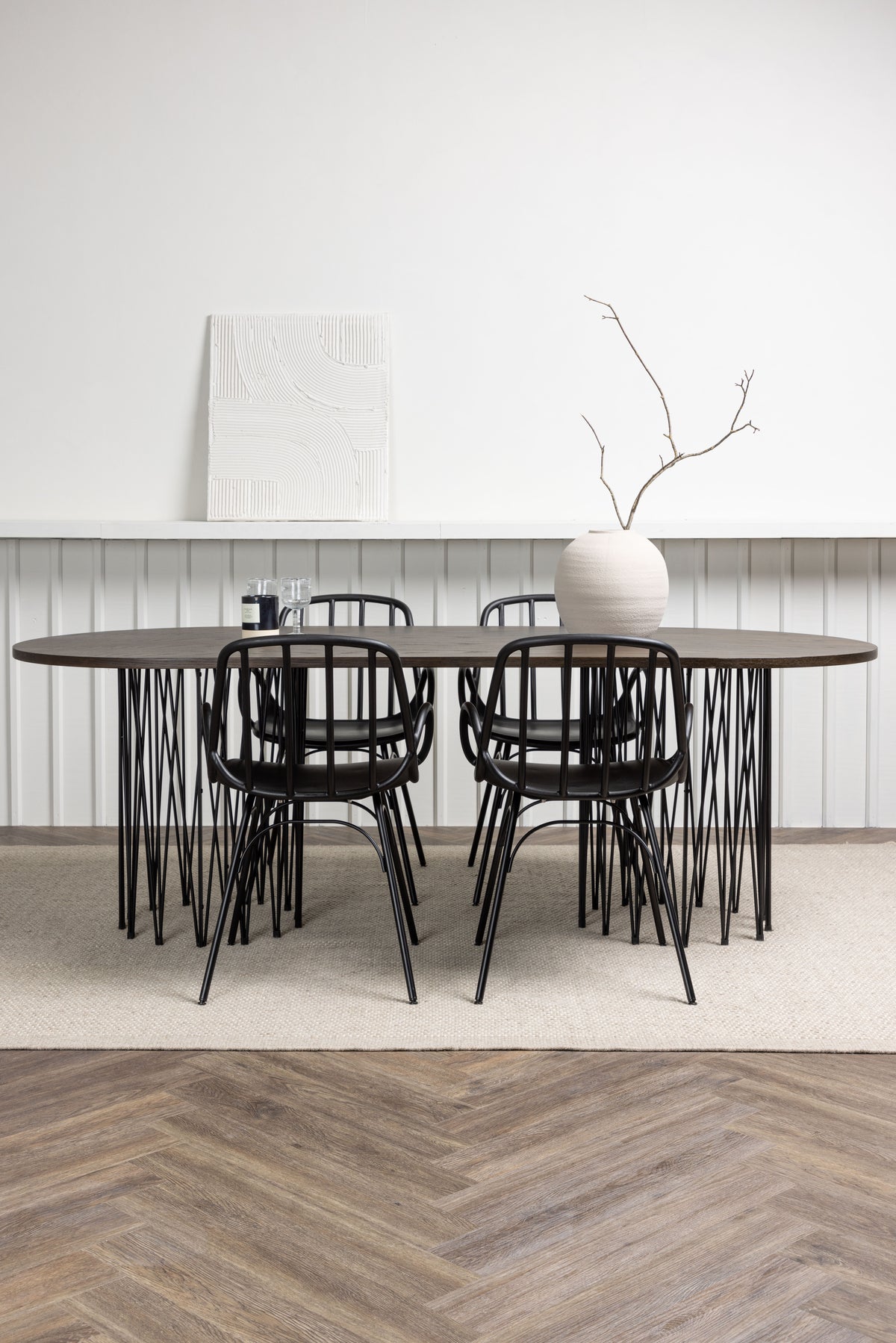 Dining Set Stone with the chairs Dyrön - Pakke med 4