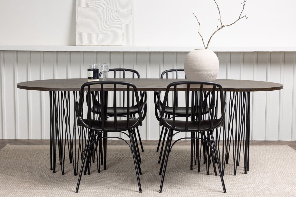 Dining Set Stone with the chairs Dyrön - Pakke med 4