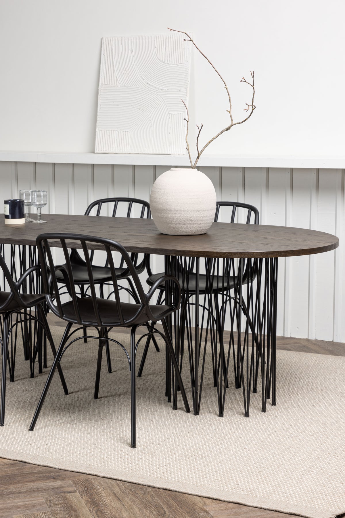 Dining Set Stone with the chairs Dyrön - Pakke med 4