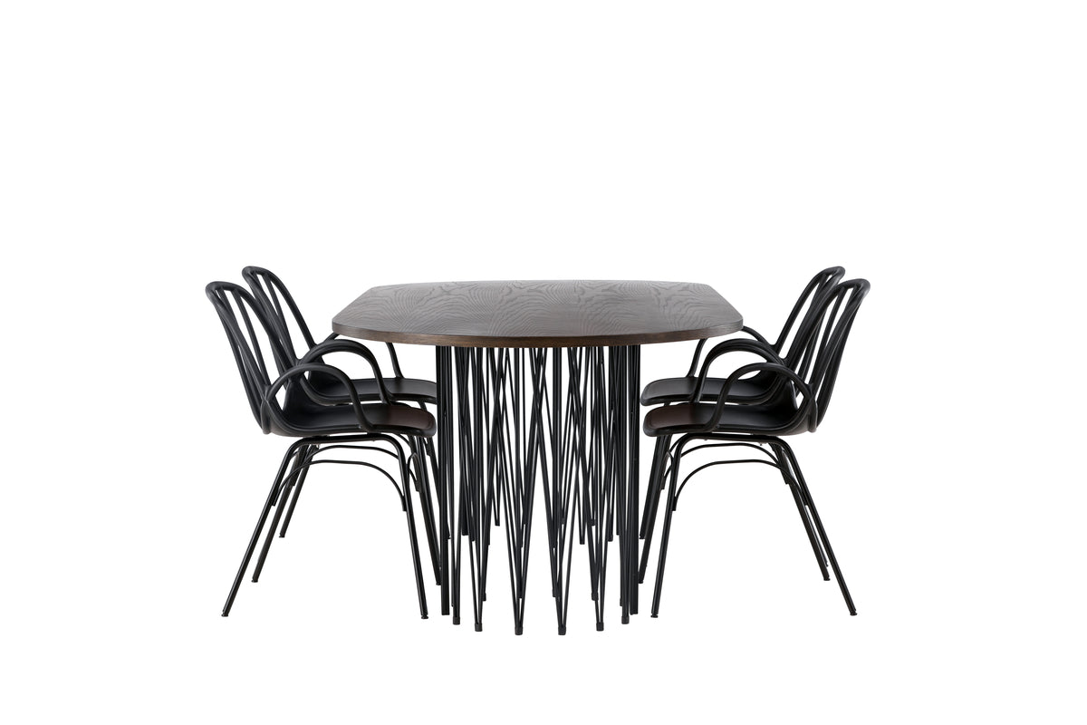 Dining Set Stone with the chairs Dyrön - Pakke med 4