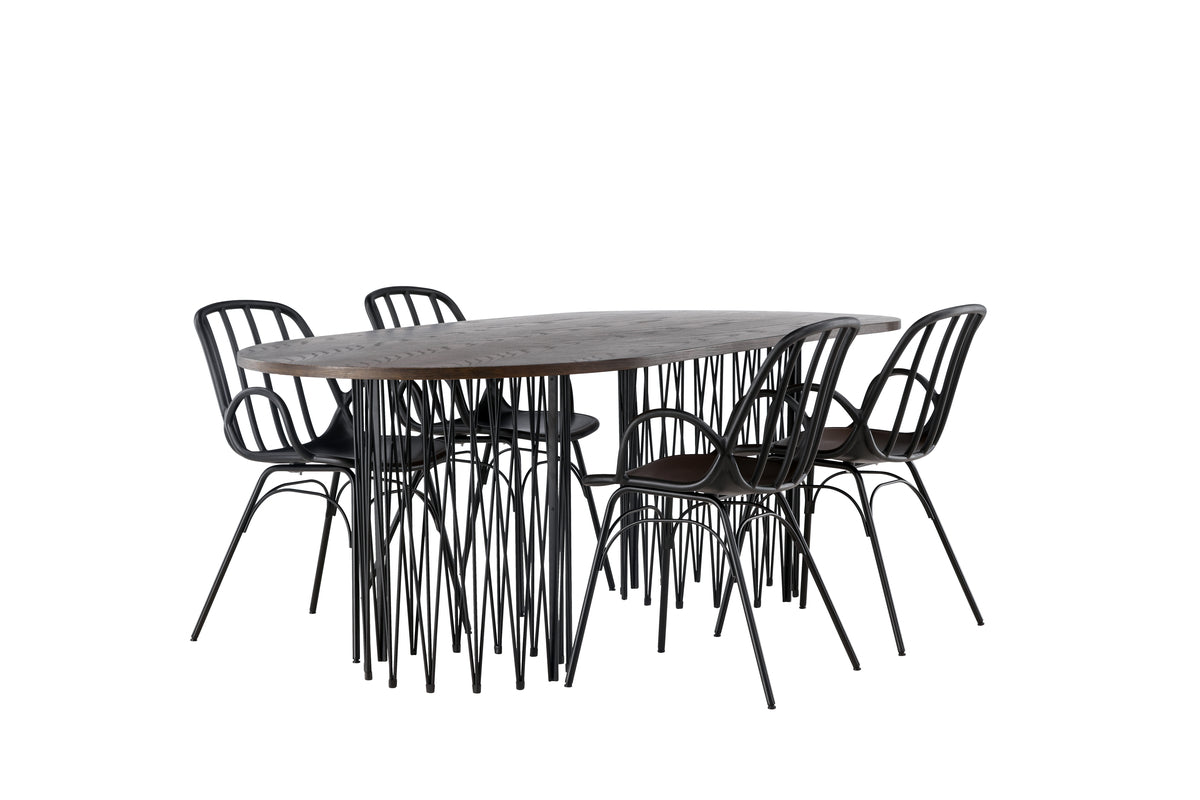 Dining Set Stone with the chairs Dyrön - Pakke med 4