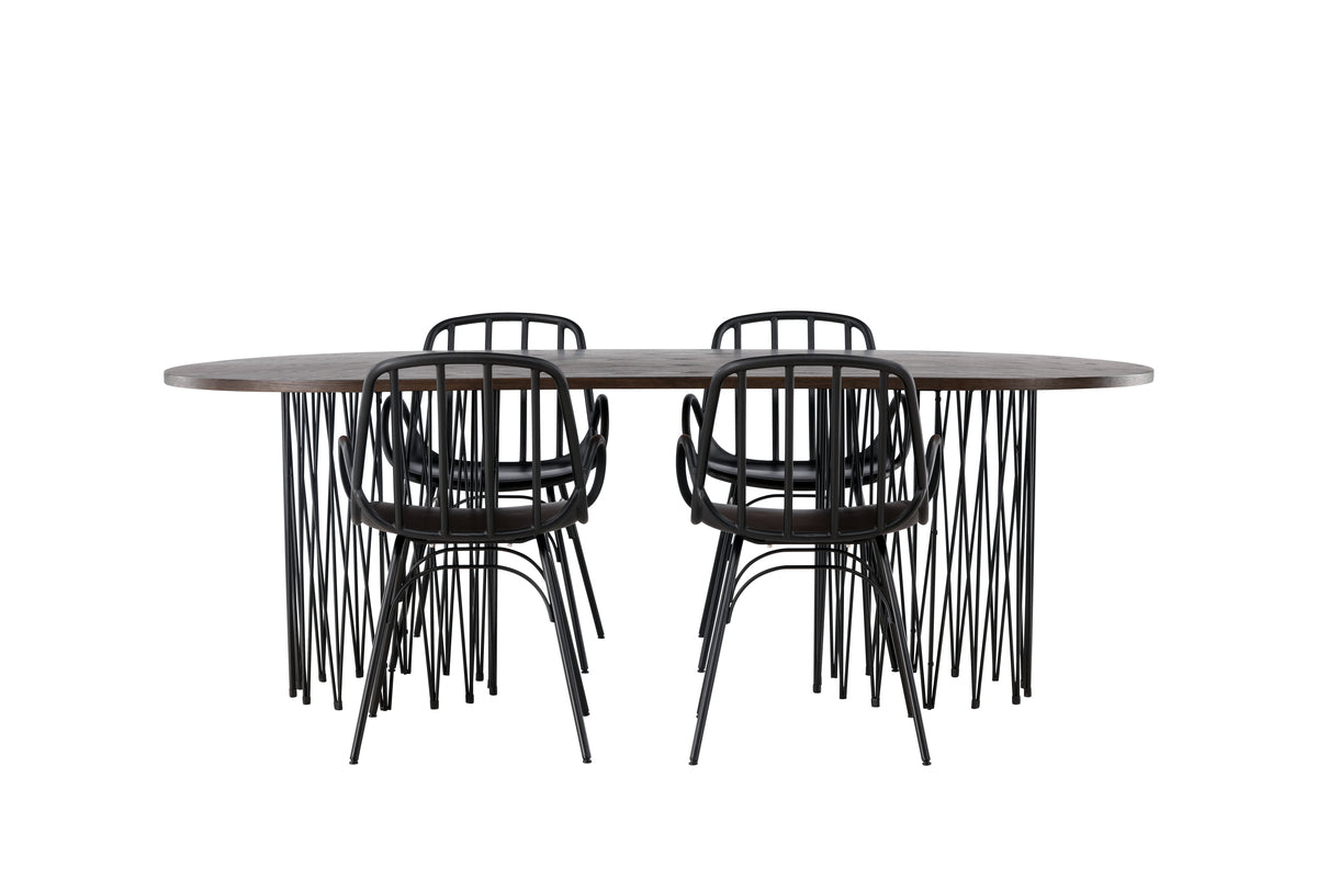 Dining Set Stone with the chairs Dyrön - Pakke med 4