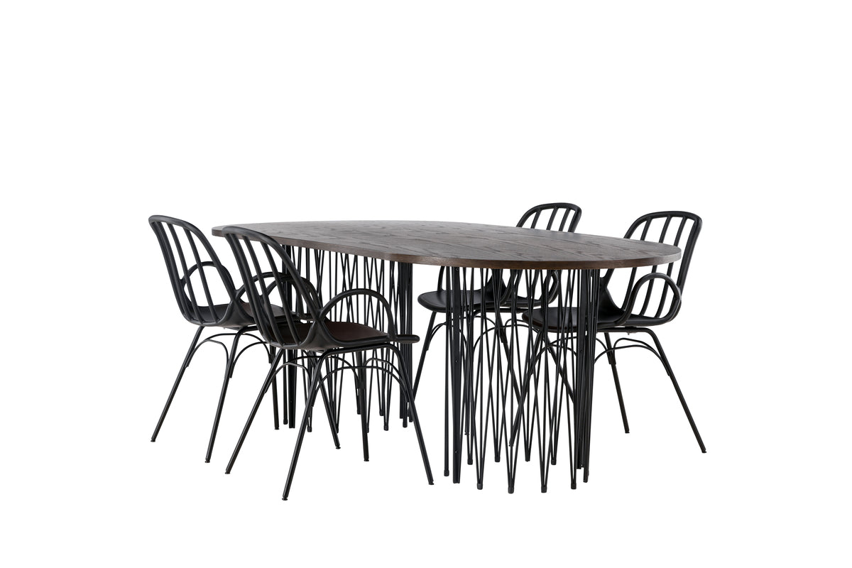 Dining Set Stone with the chairs Dyrön - Pakke med 4