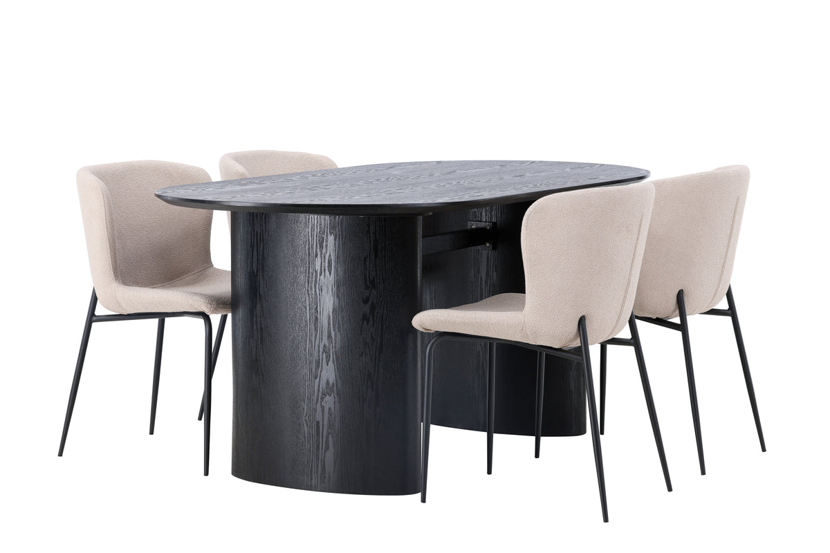 Dining Set Isolde with the chairs Modesto - Pakke med 4