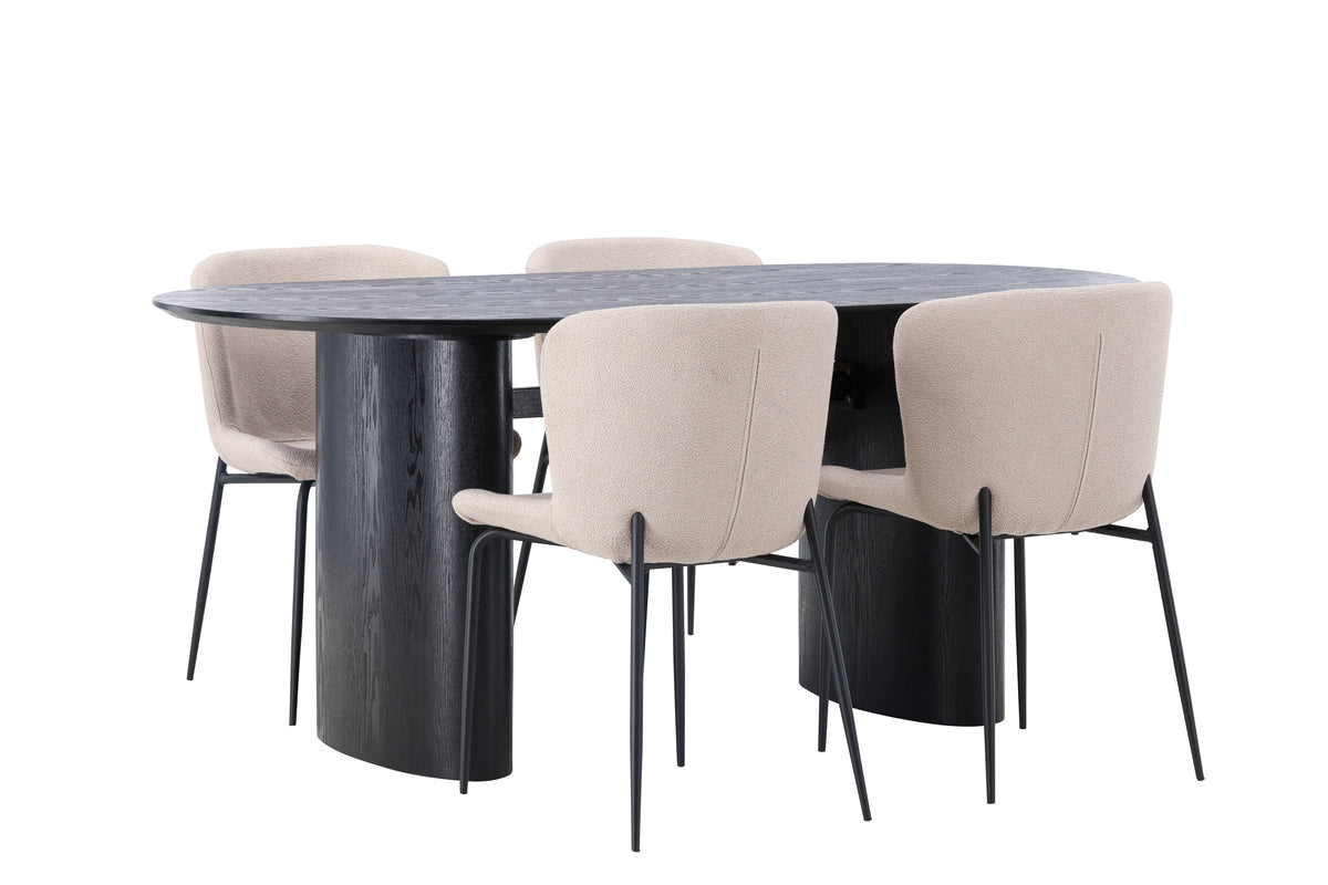 Dining Set Isolde with the chairs Modesto - Pakke med 4