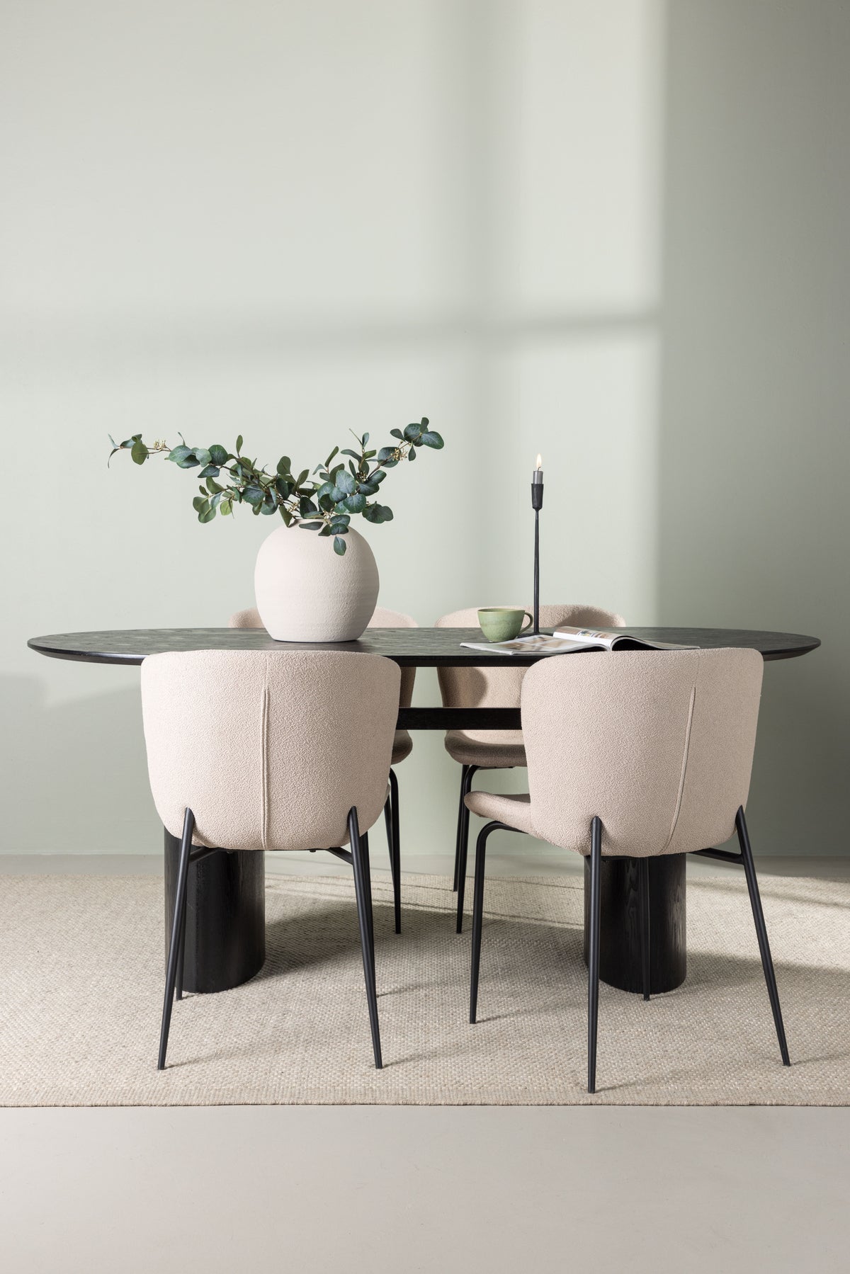 Dining Set Isolde with the chairs Modesto - Pakke med 4