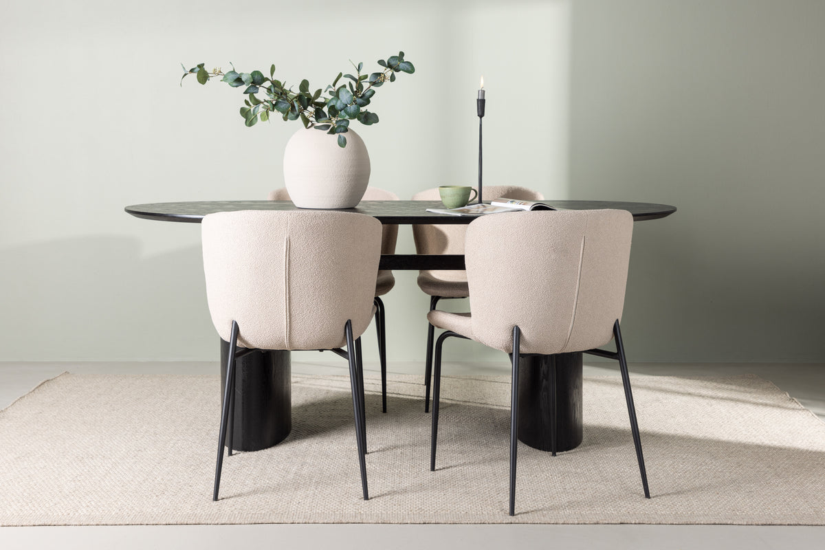 Dining Set Isolde with the chairs Modesto - Pakke med 4