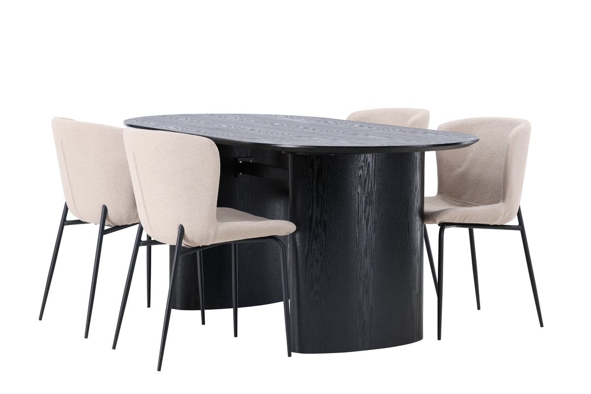 Dining Set Isolde with the chairs Modesto - Pakke med 4