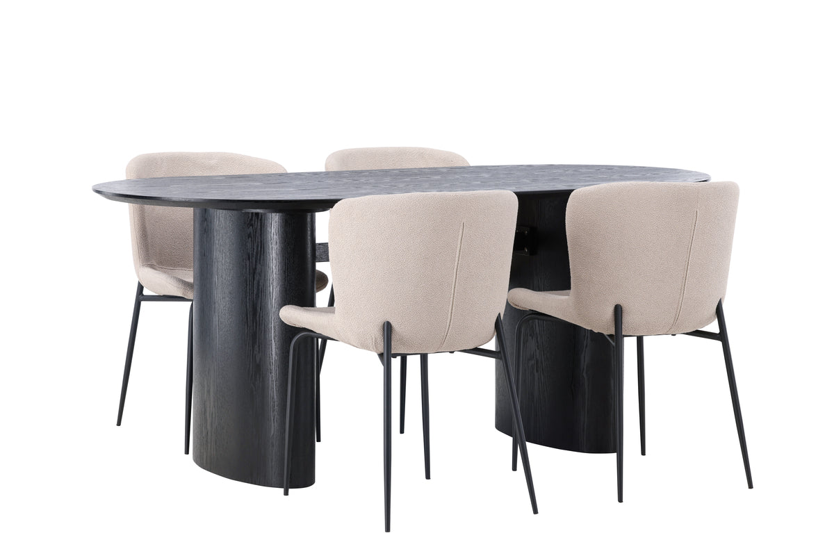 Dining Set Isolde with the chairs Modesto - Pakke med 4