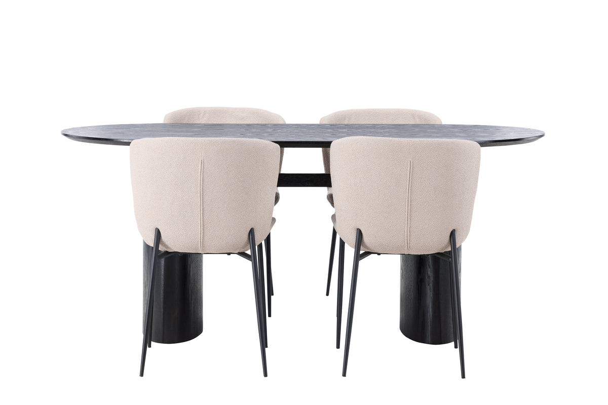 Dining Set Isolde with the chairs Modesto - Pakke med 4