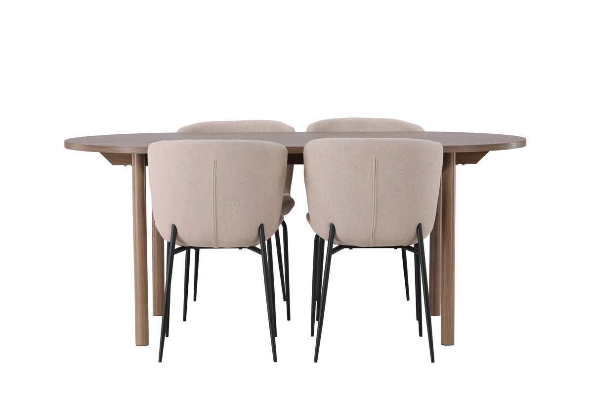 Dining Set Andy with the chairs Modesto - Pakke med 4