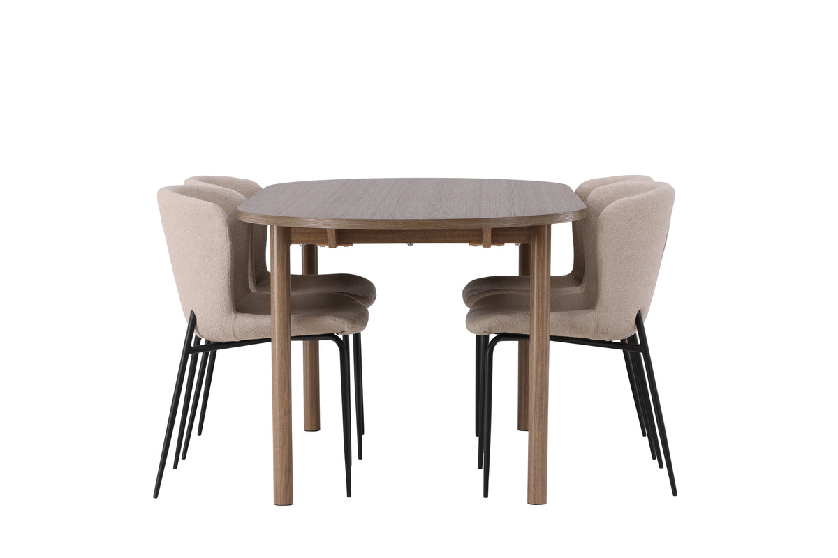 Dining Set Andy with the chairs Modesto - Pakke med 4