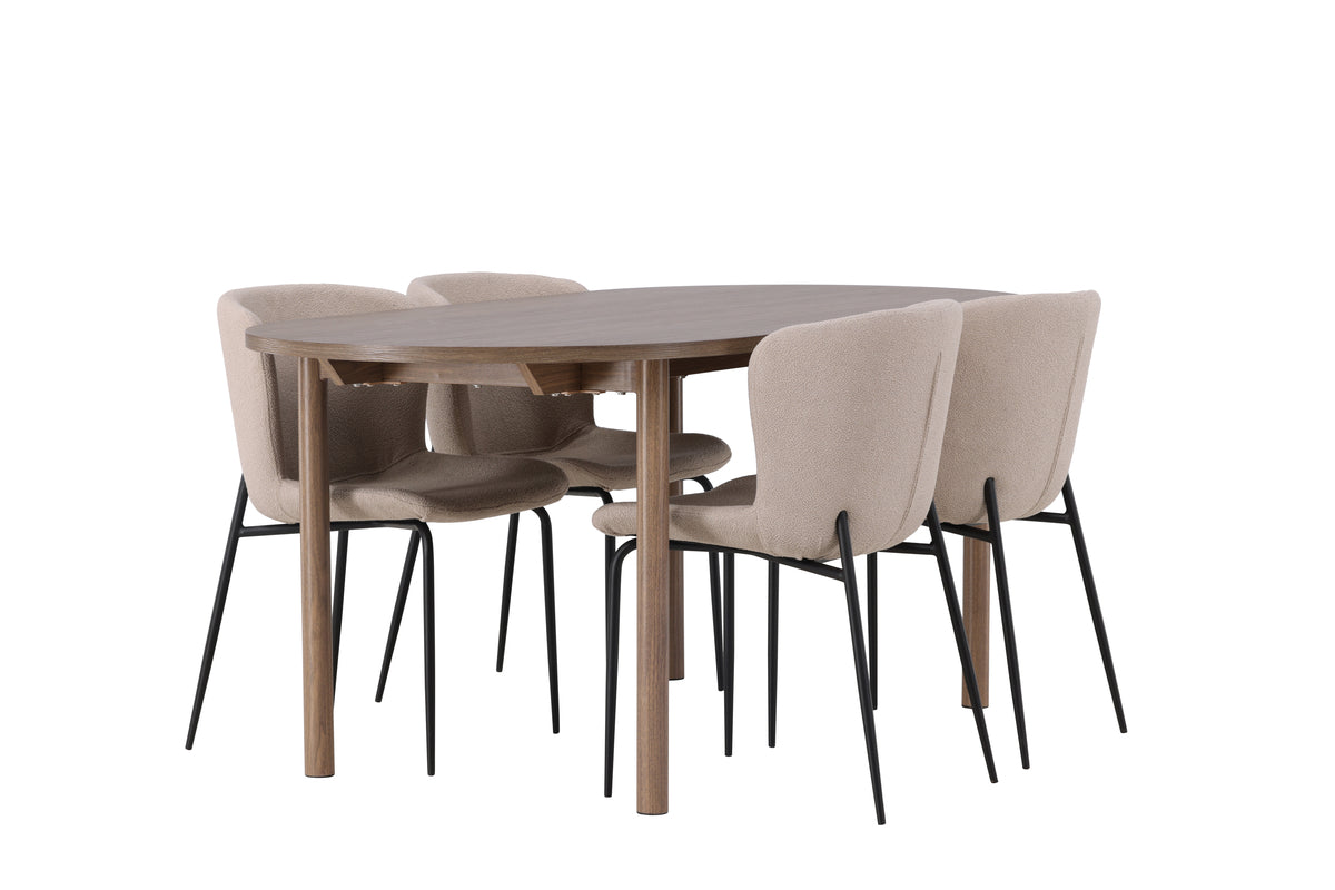 Dining Set Andy with the chairs Modesto - Pakke med 4