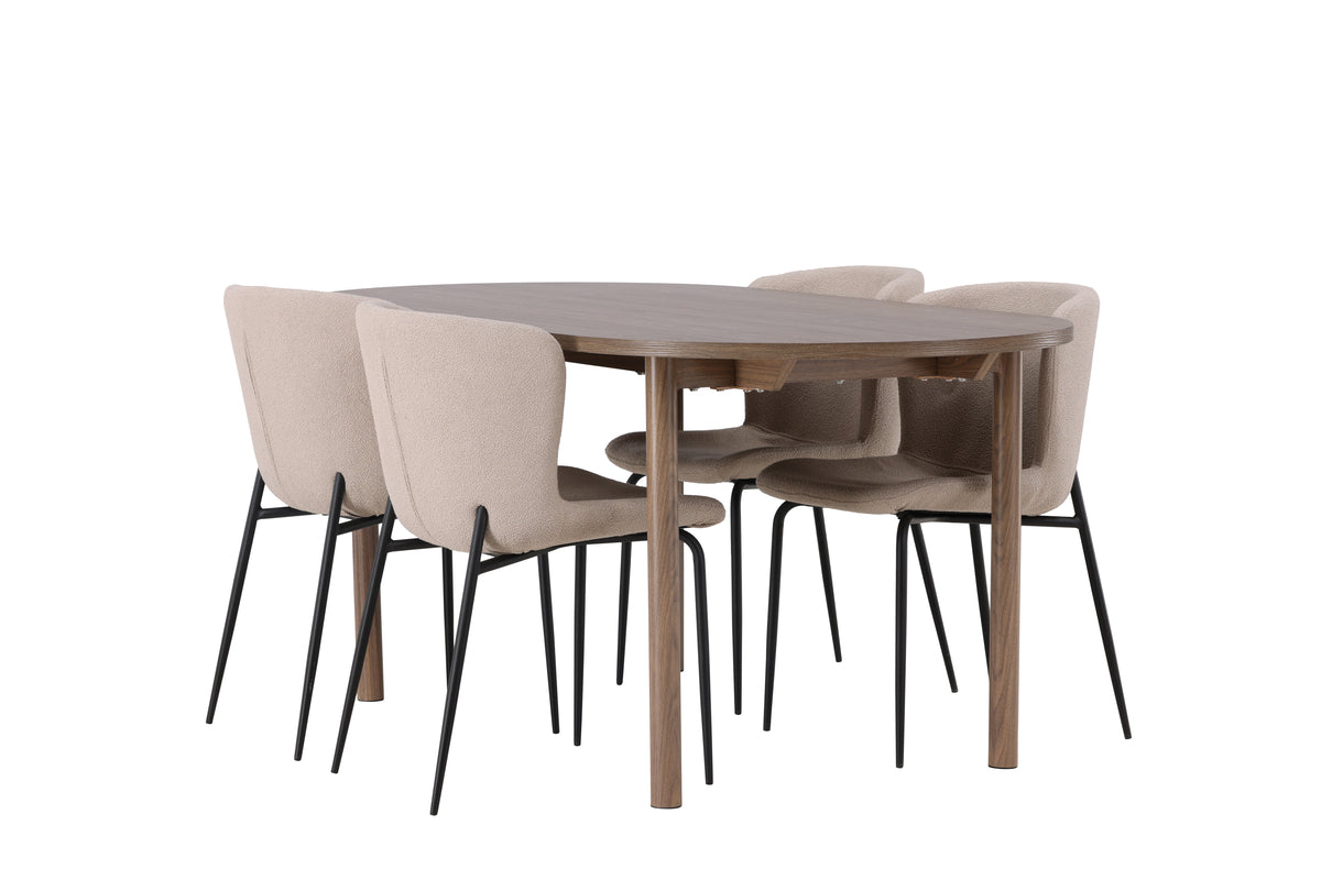 Dining Set Andy with the chairs Modesto - Pakke med 4