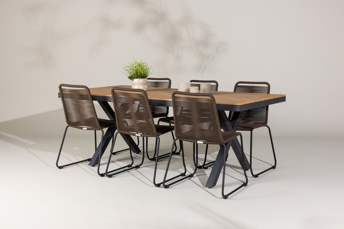 Garcia Rectangular Dining Set - Pakke med 4