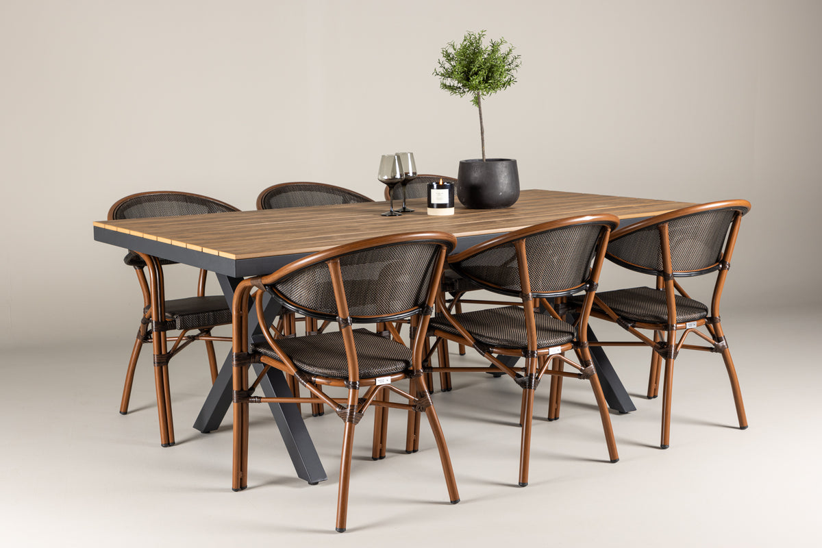 Garcia Rectangular Dining Set - Pakke med 4