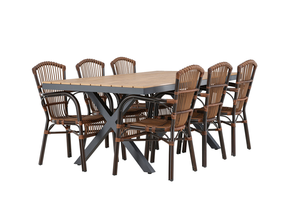 Garcia Rectangular Dining Set - Pakke med 7