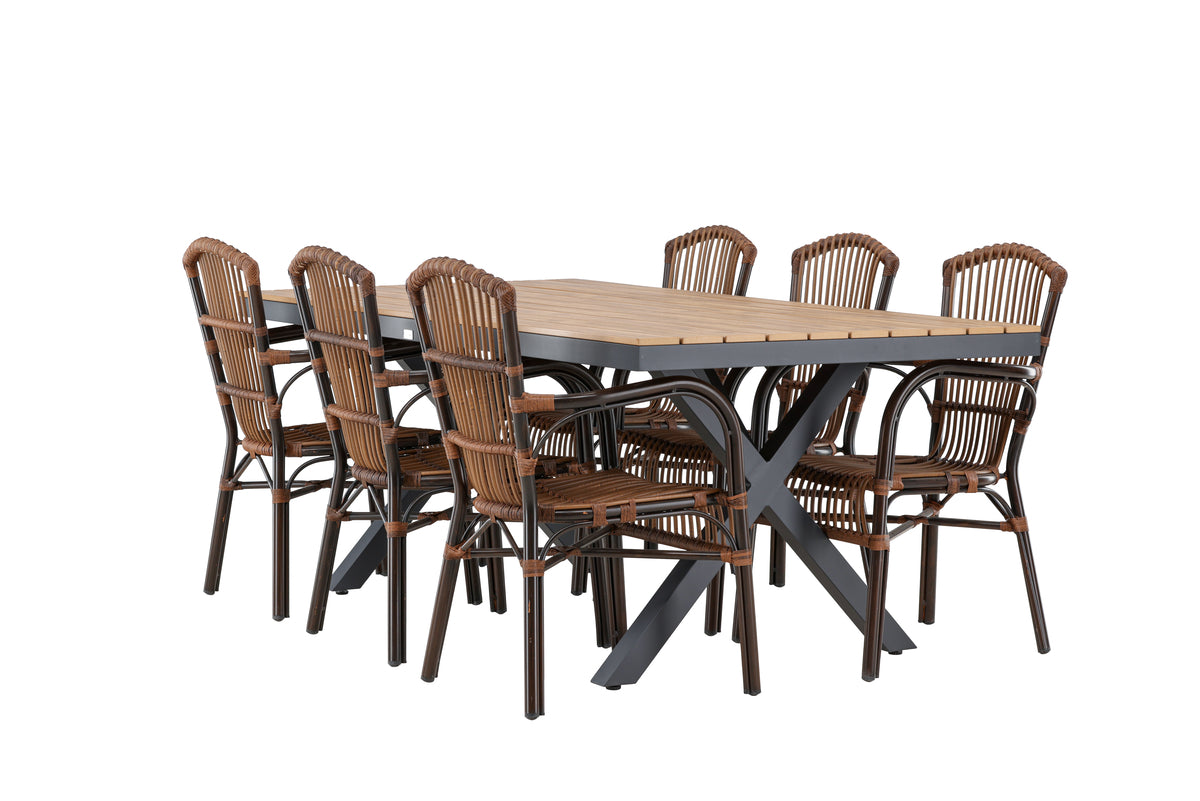 Garcia Rectangular Dining Set - Pakke med 7