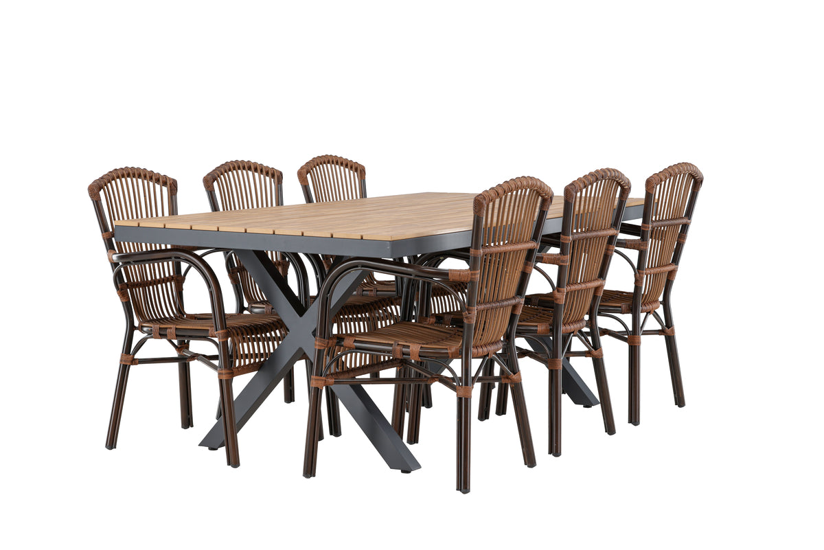 Garcia Rectangular Dining Set - Pakke med 7