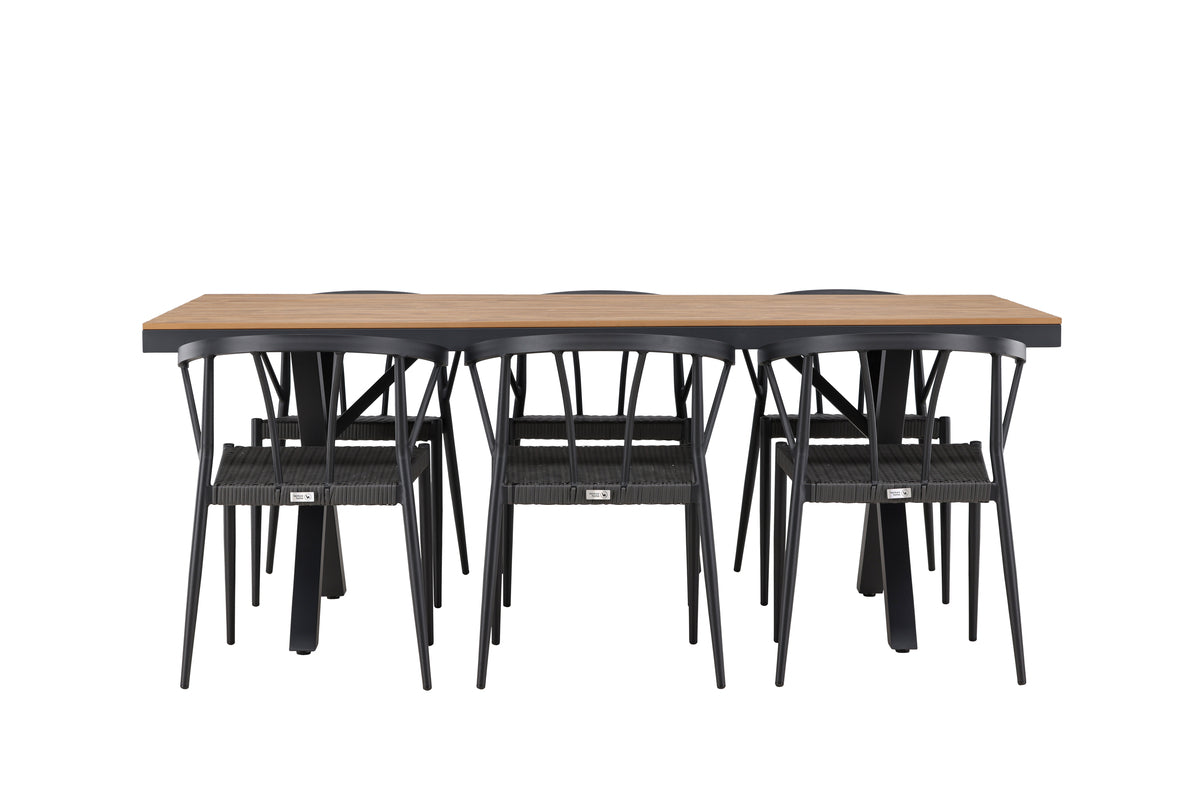 Garcia Rectangular Dining Set - Pakke med 2