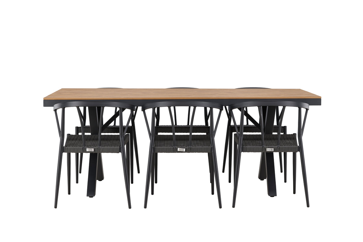 Garcia Rectangular Dining Set - Pakke med 2