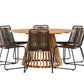 Tucumán Rund Dining Set - Pakke med 5