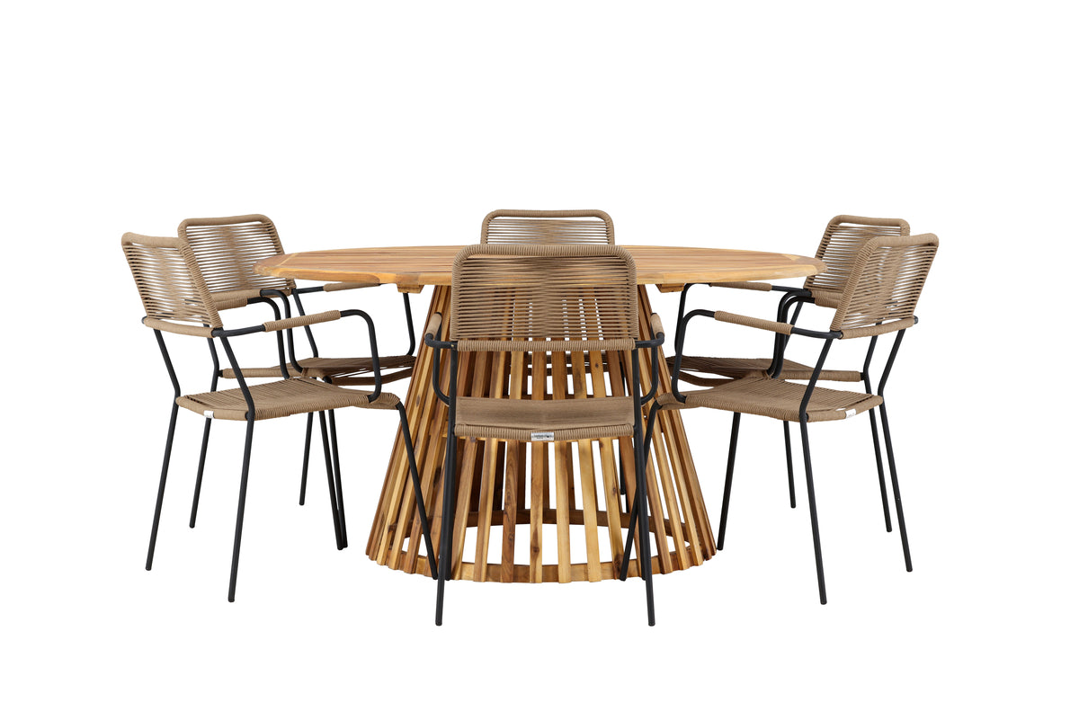 Tucumán Rund Dining Set - Pakke med 5