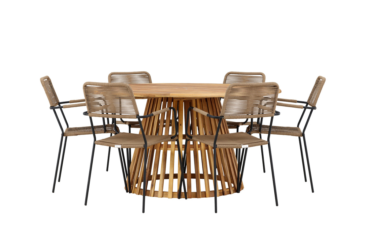 Tucumán Rund Dining Set - Pakke med 5