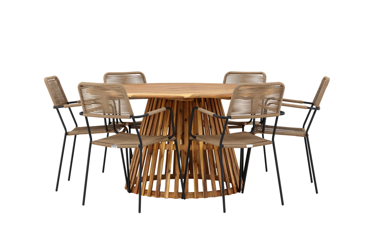 Tucumán Rund Dining Set - Pakke med 5