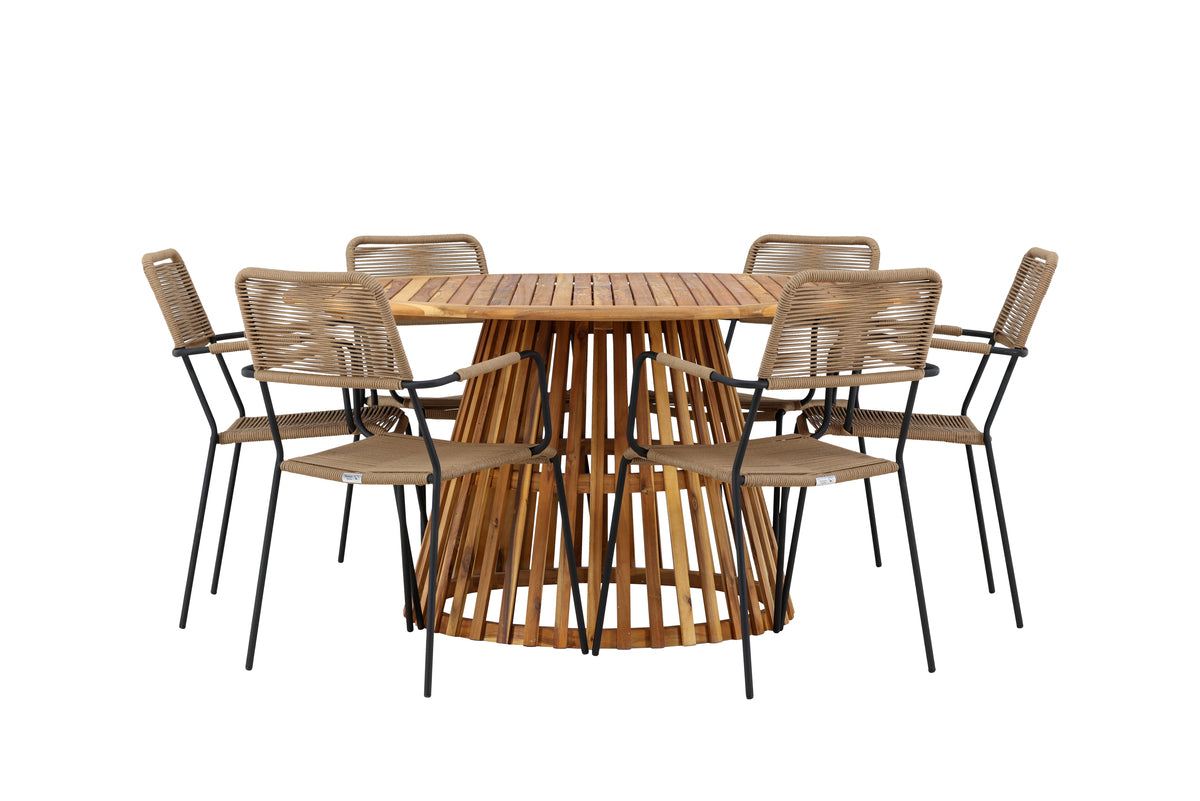 Tucumán Rund Dining Set - Pakke med 5