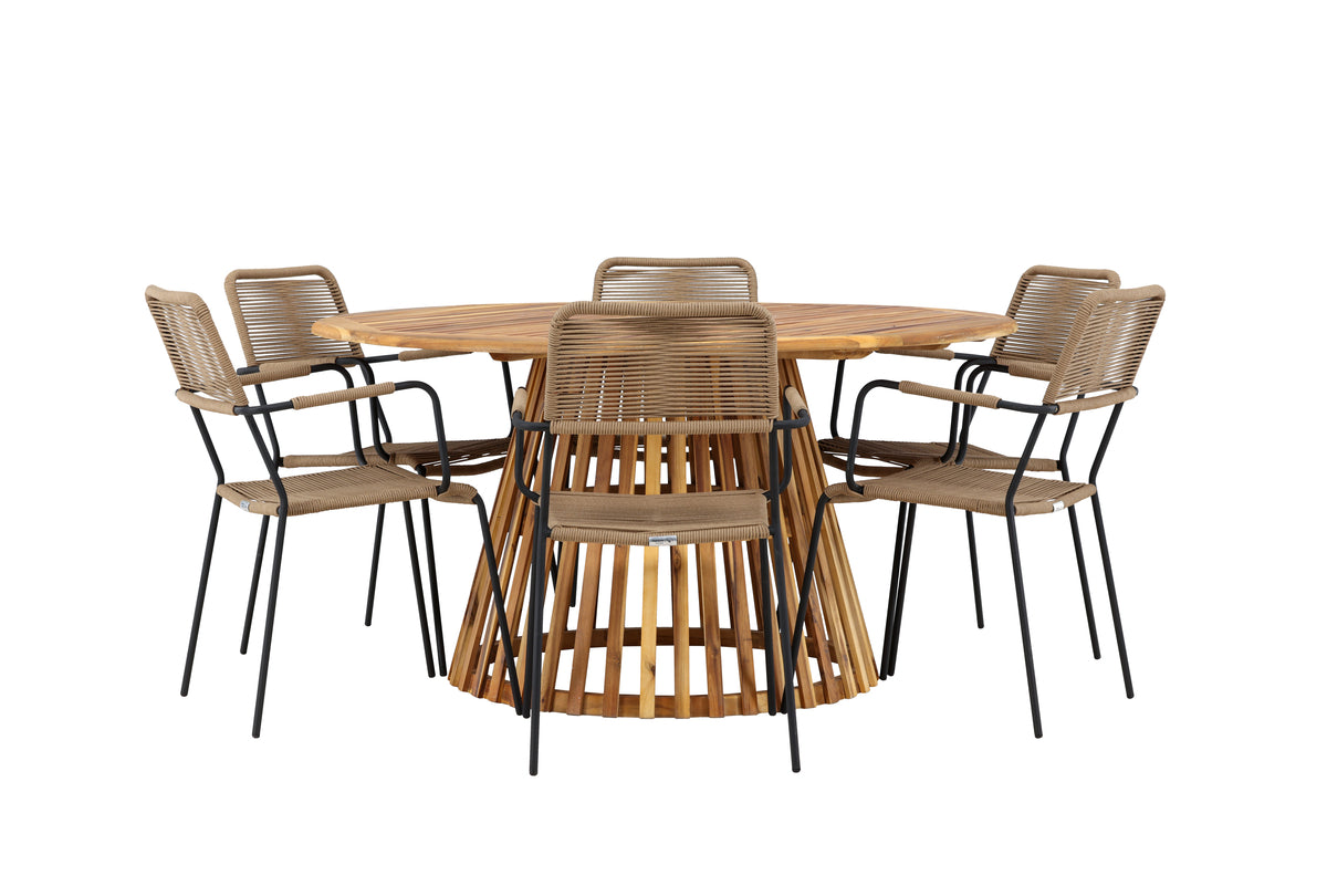 Tucumán Rund Dining Set - Pakke med 5