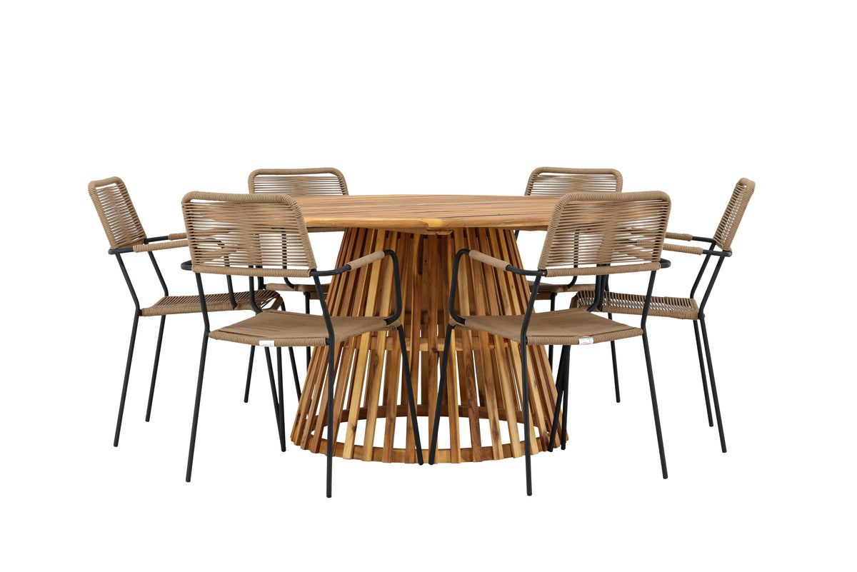 Tucumán Rund Dining Set - Pakke med 5