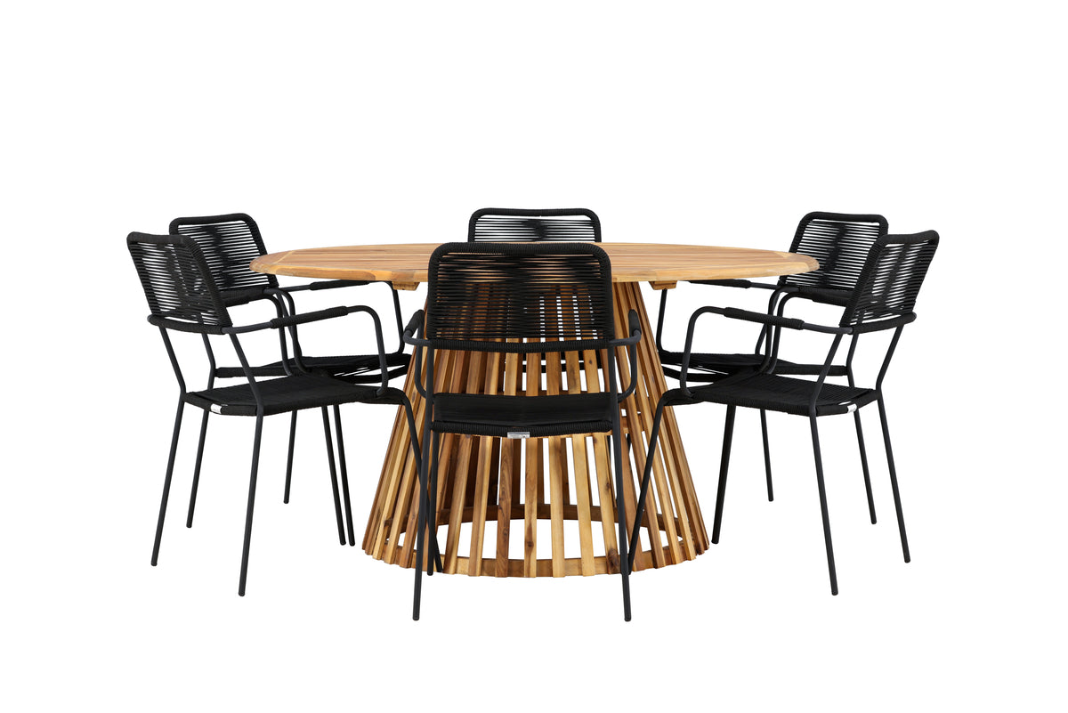 Tucumán Rund Dining Set - Pakke med 5