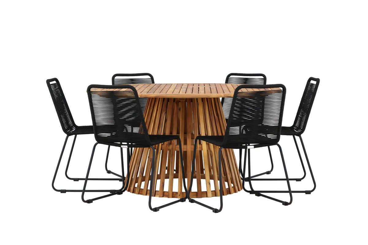 Tucumán Rund Dining Set - Pakke med 5